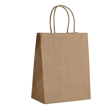 Recyclable Kraft Paper Bag With Your Own Logo, Custom Shopping Paper Bag For Food With Handle